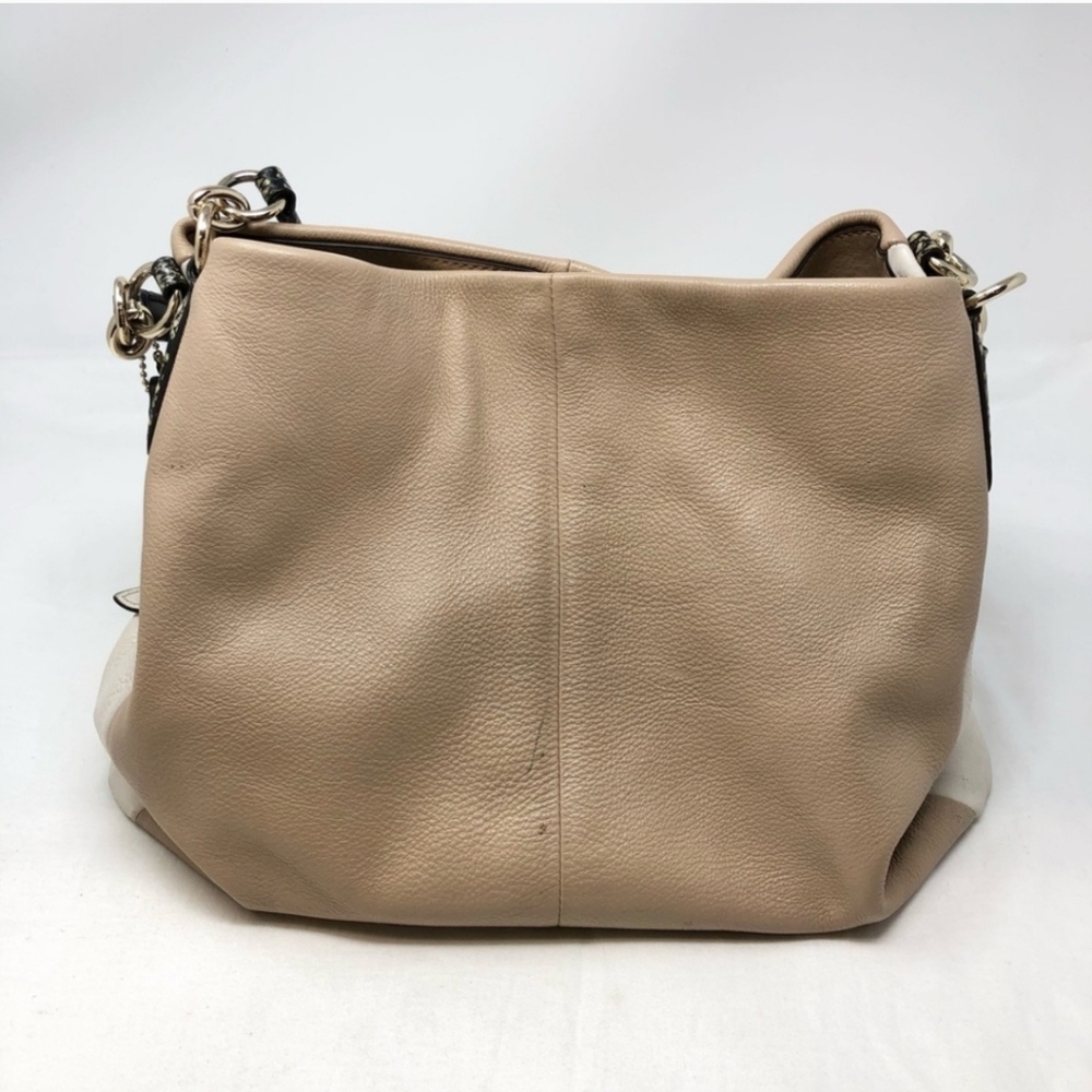 Coach Leather Phoebe Beige and White Hobo Bag - Picture 5 of 16